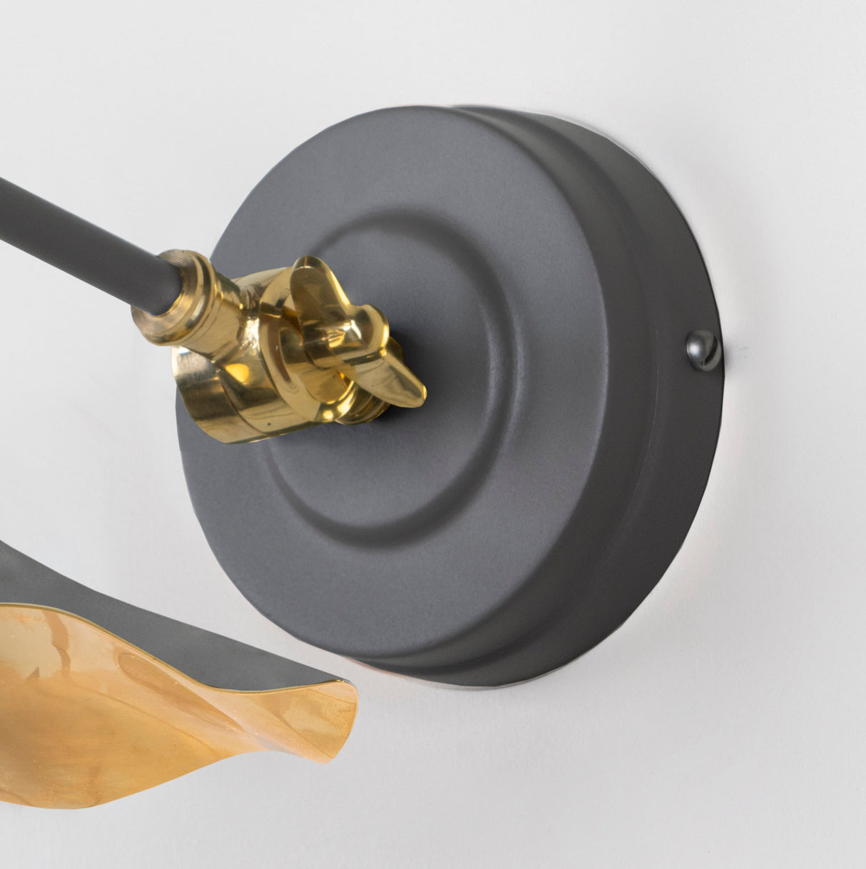 From The Anvil - Smooth Brass Flora Wall Light in Bluff | Sku. 49725SBL | Trade Door Handles.