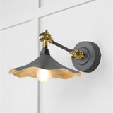 From The Anvil - Smooth Brass Flora Wall Light in Bluff | Sku. 49725SBL | Trade Door Handles.