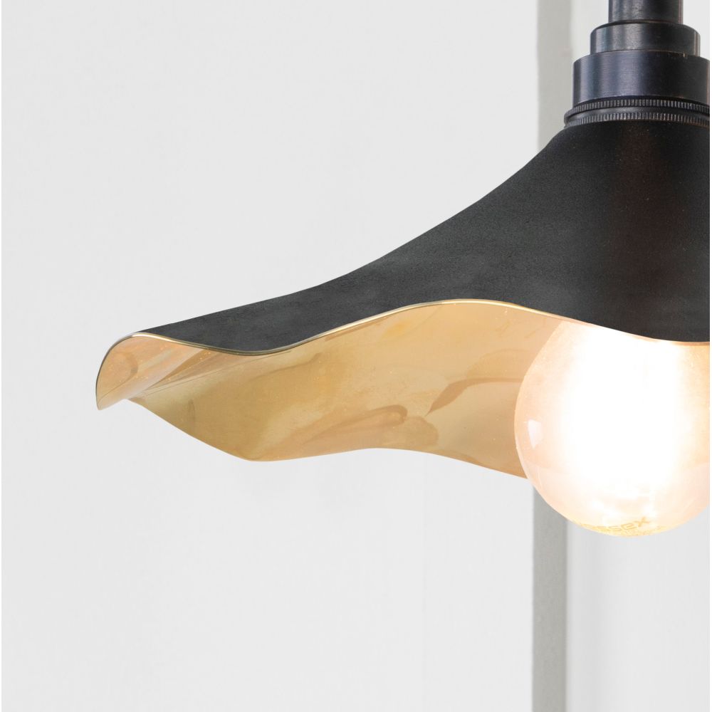 From The Anvil - Smooth Brass Flora Wall Light in Elan Black | Sku. 49725SEB | Trade Door Handles.
