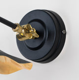 From The Anvil - Smooth Brass Flora Wall Light in Elan Black | Sku. 49725SEB | Trade Door Handles.