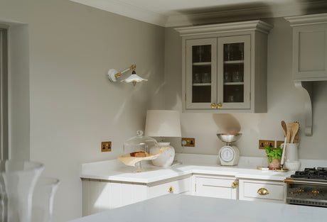 From The Anvil - Smooth Brass Flora Wall Light in Flock | Sku. 49725SF | Trade Door Handles.