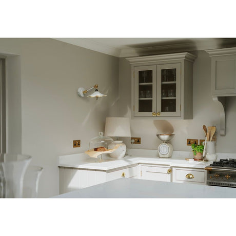 From The Anvil - Smooth Brass Flora Wall Light in Flock | Sku. 49725SF | Trade Door Handles.