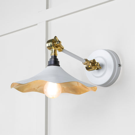 From The Anvil - Smooth Brass Flora Wall Light in Flock | Sku. 49725SF | Trade Door Handles.