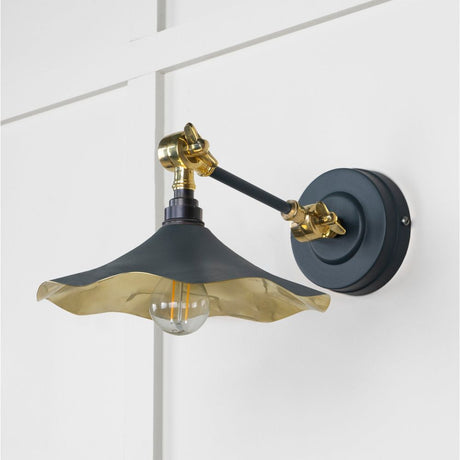 From The Anvil - Smooth Brass Flora Wall Light in Soot | Sku. 49725SSO | Trade Door Handles.