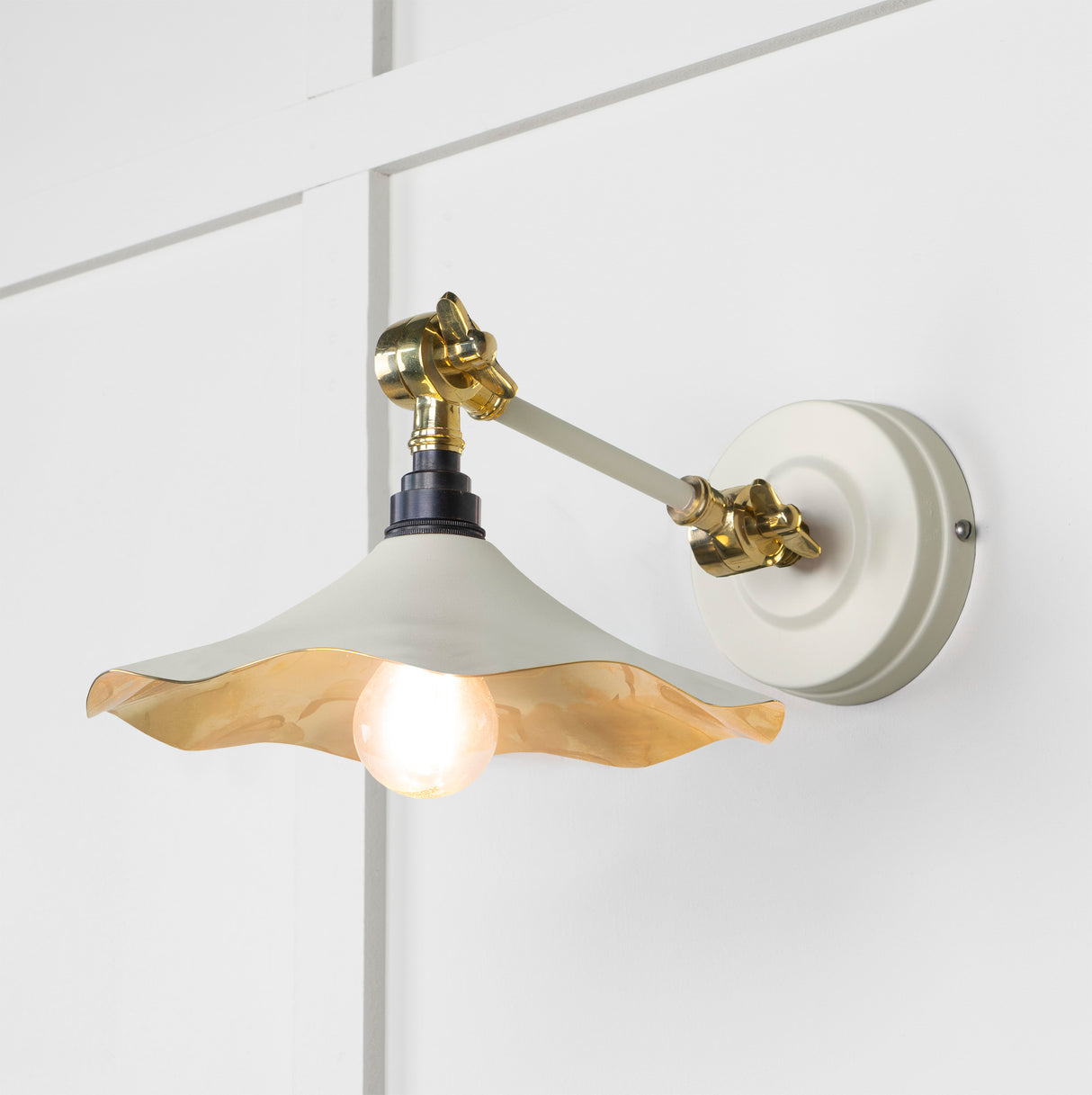 From The Anvil - Smooth Brass Flora Wall Light in Teasel | Sku. 49725STE | Trade Door Handles.