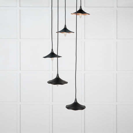 From The Anvil - Smooth Copper Flora Cluster Pendant in Elan Black | Sku. 49726SEB | Trade Door Handles.