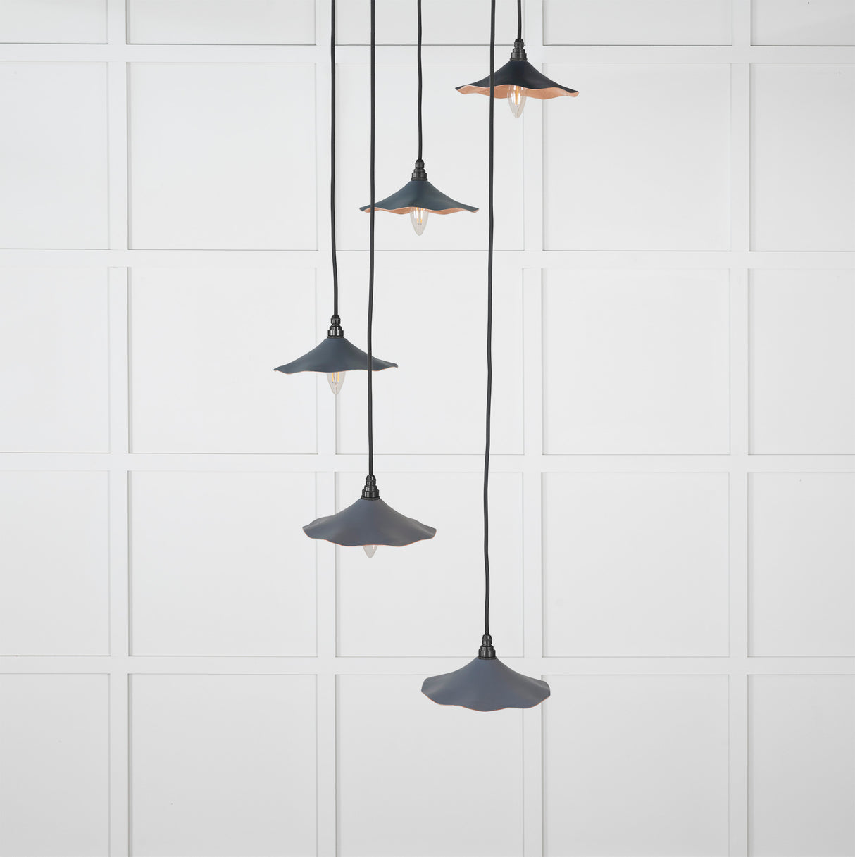 From The Anvil - Smooth Copper Flora Cluster Pendant in Slate | Sku. 49726SSL | Trade Door Handles.