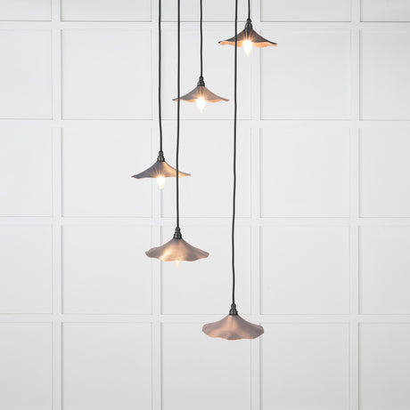 From The Anvil - Smooth Copper Flora Cluster Pendant in Slate | Sku. 49726SSL | Trade Door Handles.