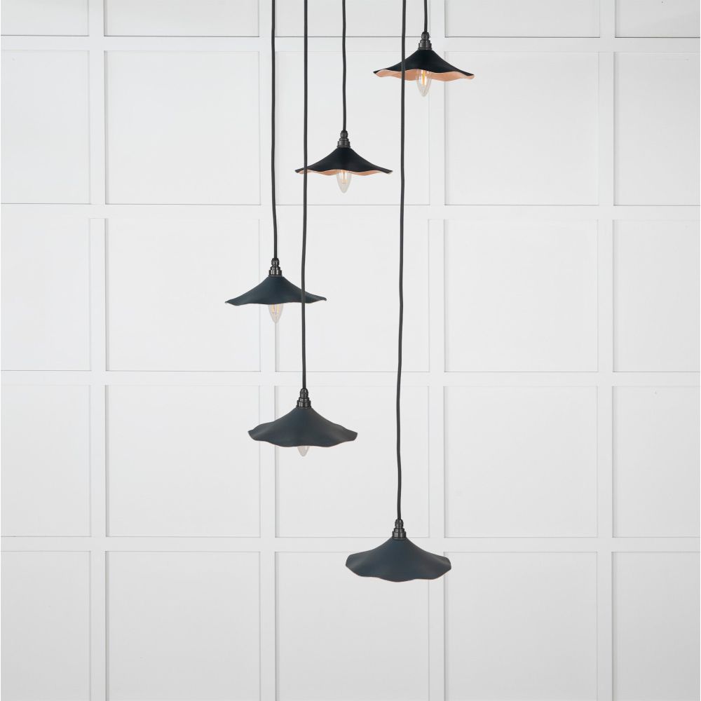 From The Anvil - Smooth Copper Flora Cluster Pendant in Soot | Sku. 49726SSO | Trade Door Handles.