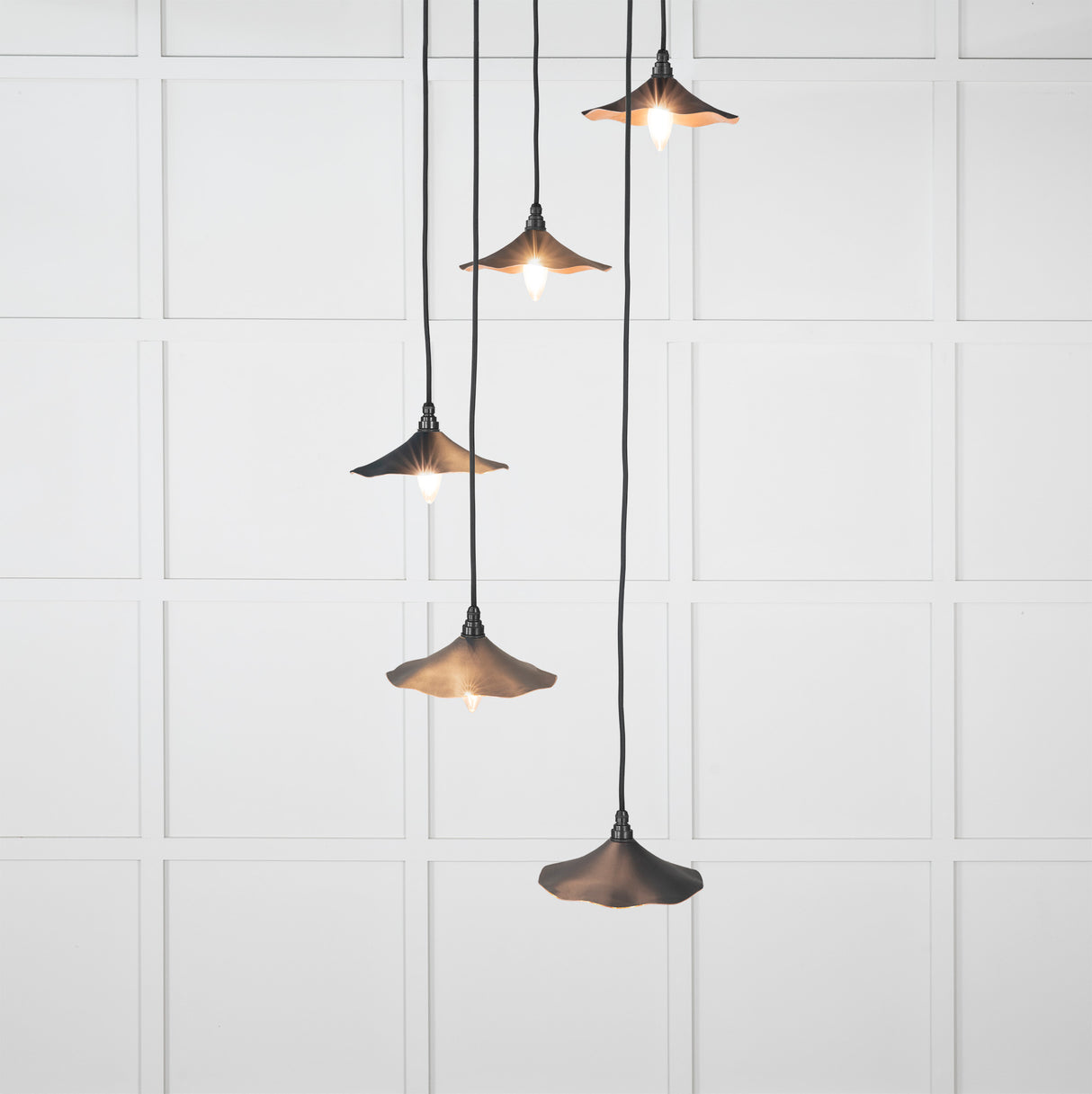 From The Anvil - Smooth Copper Flora Cluster Pendant in Soot | Sku. 49726SSO | Trade Door Handles.