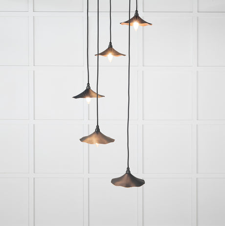 From The Anvil - Smooth Copper Flora Cluster Pendant in Soot | Sku. 49726SSO | Trade Door Handles.