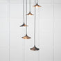 From The Anvil - Smooth Copper Flora Cluster Pendant in Soot | Sku. 49726SSO | Trade Door Handles.