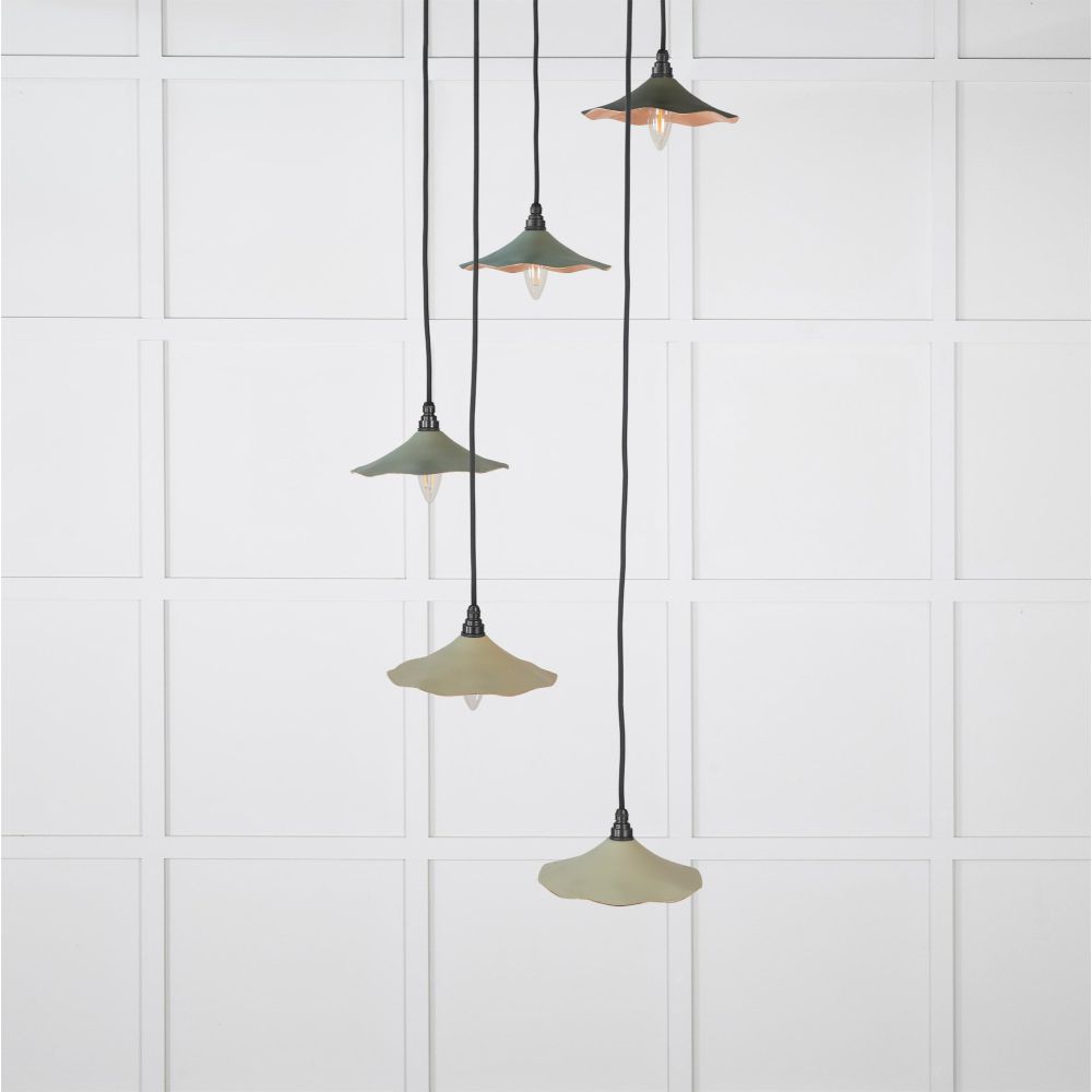 From The Anvil - Smooth Copper Flora Cluster Pendant in Tump | Sku. 49726STU | Trade Door Handles.
