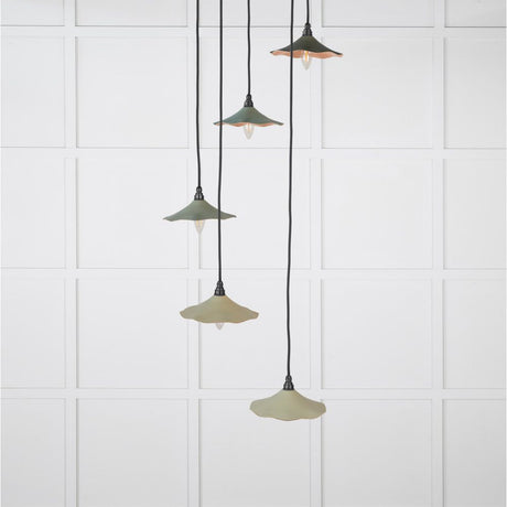 From The Anvil - Smooth Copper Flora Cluster Pendant in Tump | Sku. 49726STU | Trade Door Handles.