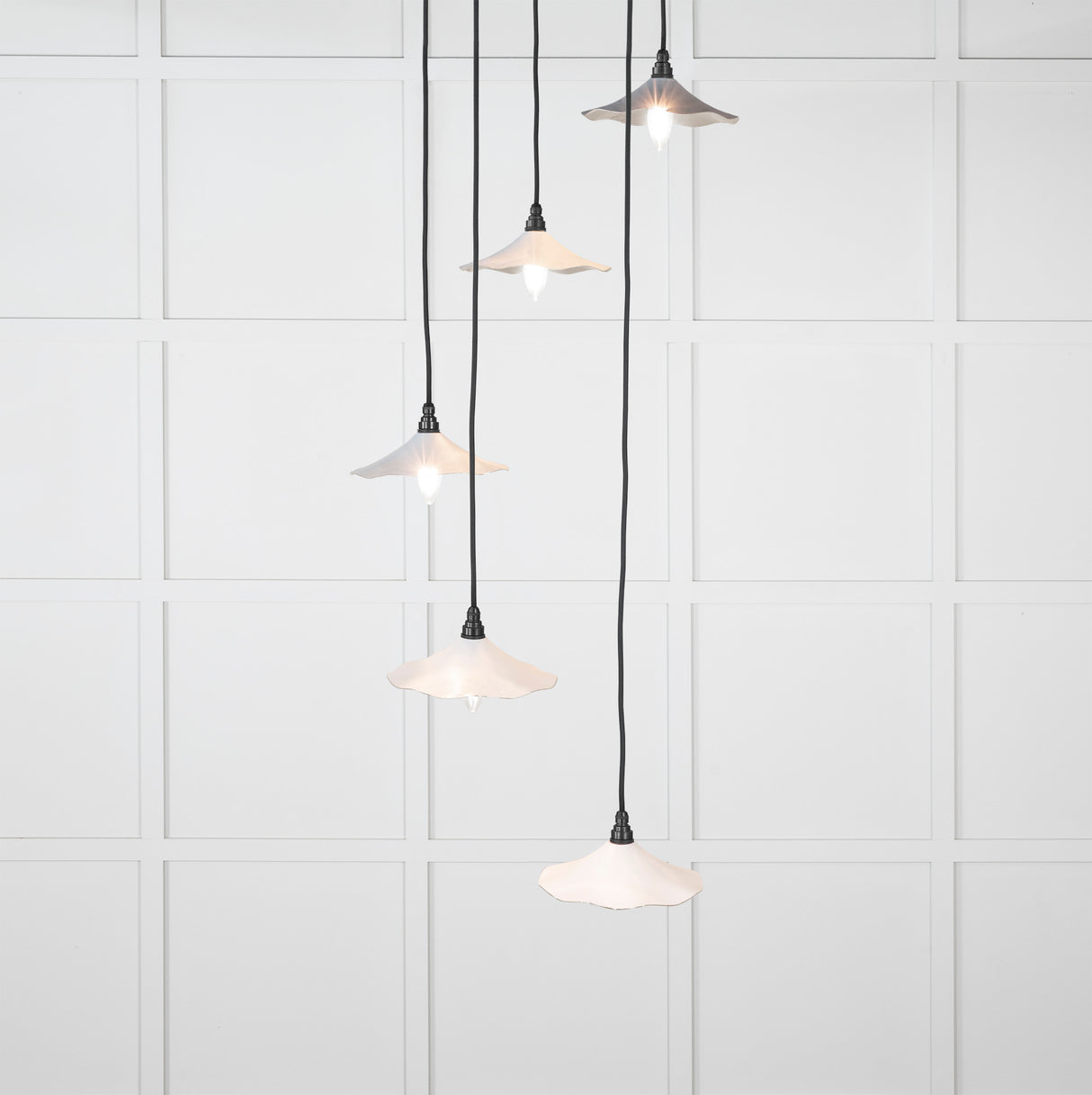 From The Anvil - Smooth Nickel Flora Cluster Pendant in Birch | Sku. 49727SBI | Trade Door Handles.