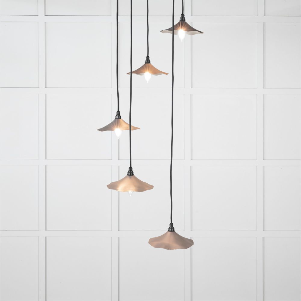 From The Anvil - Smooth Nickel Flora Cluster Pendant in Bluff | Sku. 49727SBL | Trade Door Handles.