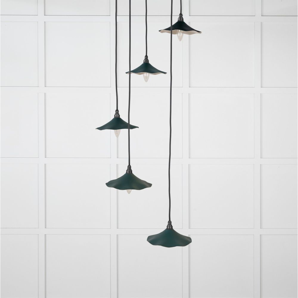 From The Anvil - Smooth Nickel Flora Cluster Pendant in Dingle | Sku. 49727SDI | Trade Door Handles.