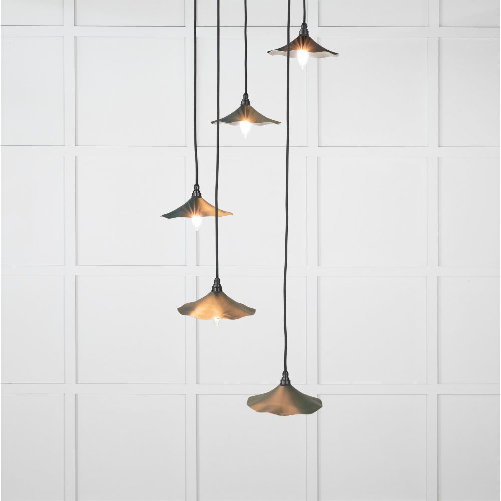 From The Anvil - Smooth Nickel Flora Cluster Pendant in Dingle | Sku. 49727SDI | Trade Door Handles.