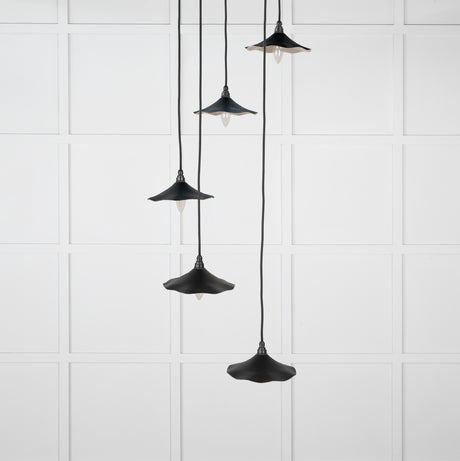 From The Anvil - Smooth Nickel Flora Cluster Pendant in Elan Black | Sku. 49727SEB | Trade Door Handles.
