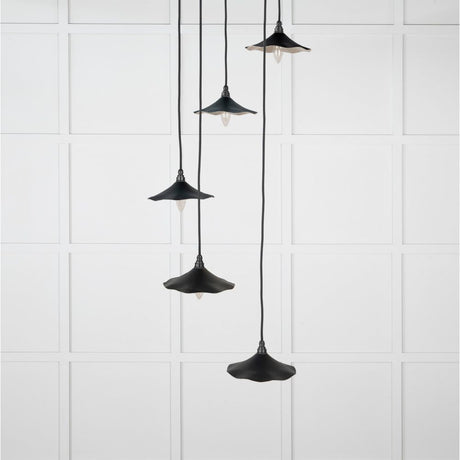 From The Anvil - Smooth Nickel Flora Cluster Pendant in Elan Black | Sku. 49727SEB | Trade Door Handles.