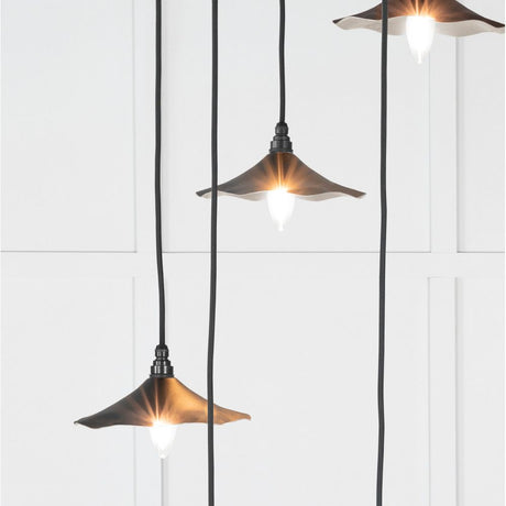 From The Anvil - Smooth Nickel Flora Cluster Pendant in Elan Black | Sku. 49727SEB | Trade Door Handles.