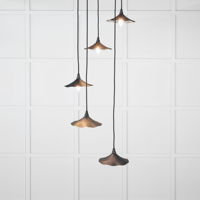 From The Anvil - Smooth Nickel Flora Cluster Pendant in Soot | Sku. 49727SSO | Trade Door Handles.