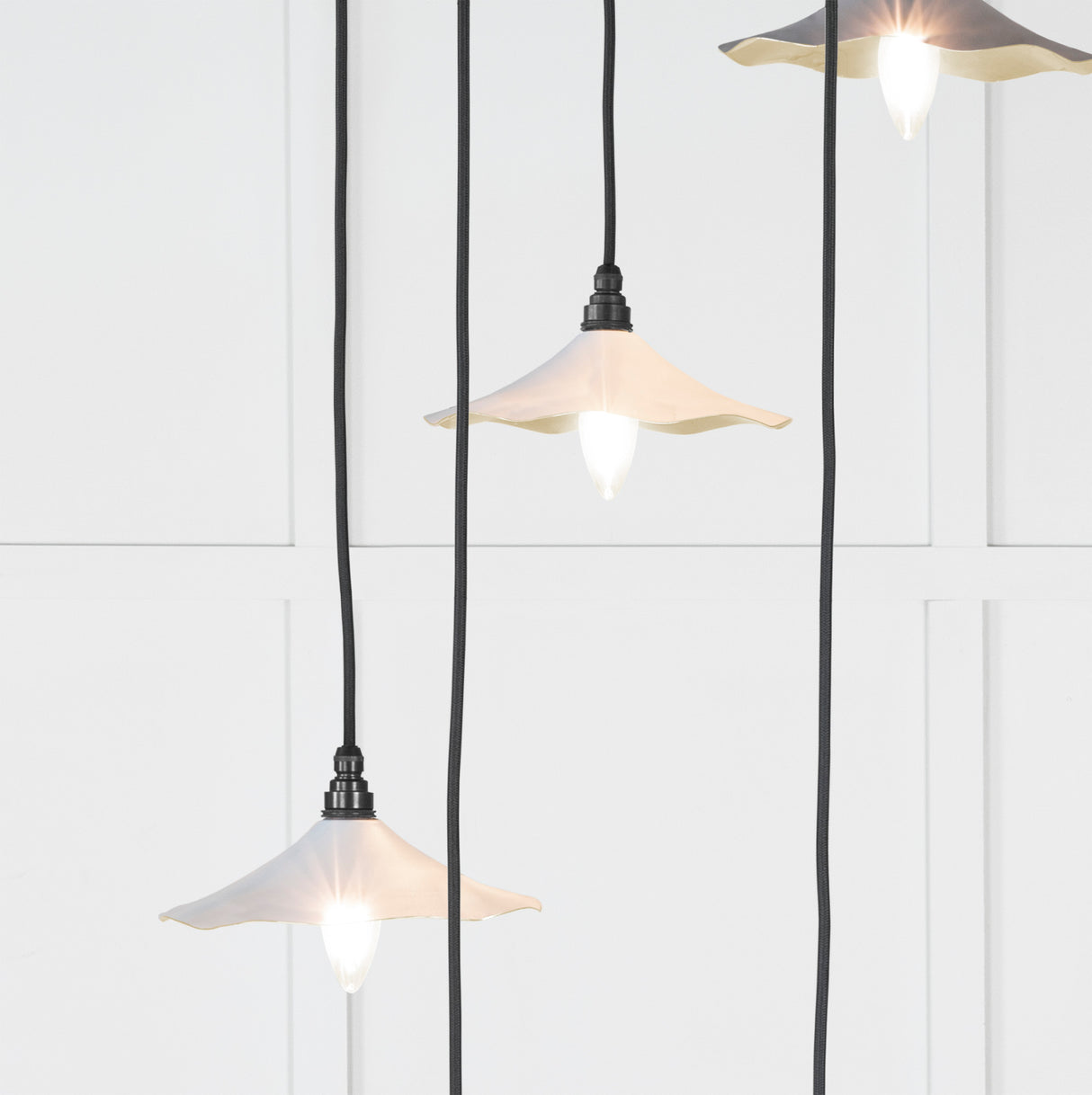 From The Anvil - Smooth Brass Flora Cluster Pendant in Birch | Sku. 49728SBI | Trade Door Handles.