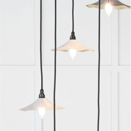 From The Anvil - Smooth Brass Flora Cluster Pendant in Birch | Sku. 49728SBI | Trade Door Handles.