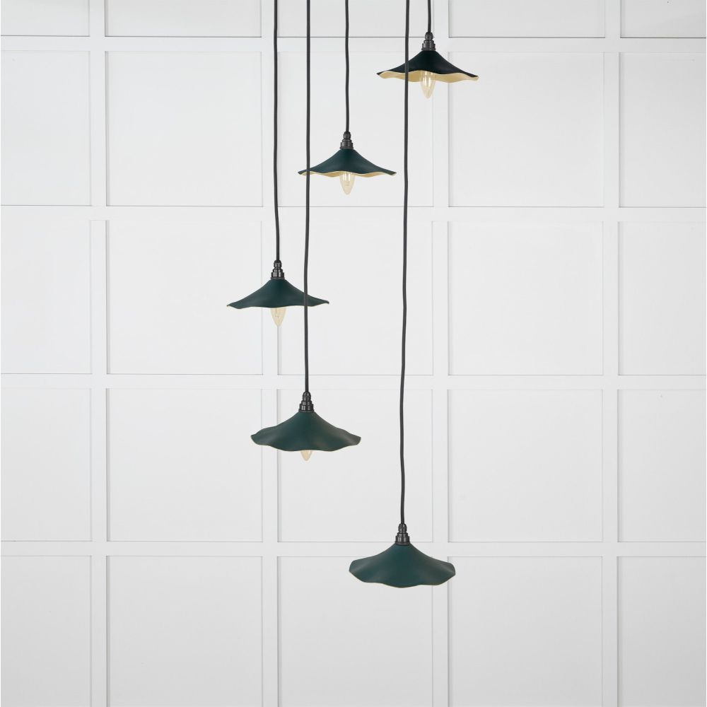 From The Anvil - Smooth Brass Flora Cluster Pendant in Dingle | Sku. 49728SDI | Trade Door Handles.