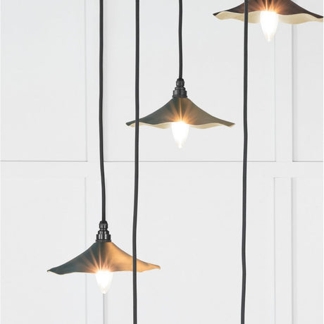 From The Anvil - Smooth Brass Flora Cluster Pendant in Dingle | Sku. 49728SDI | Trade Door Handles.