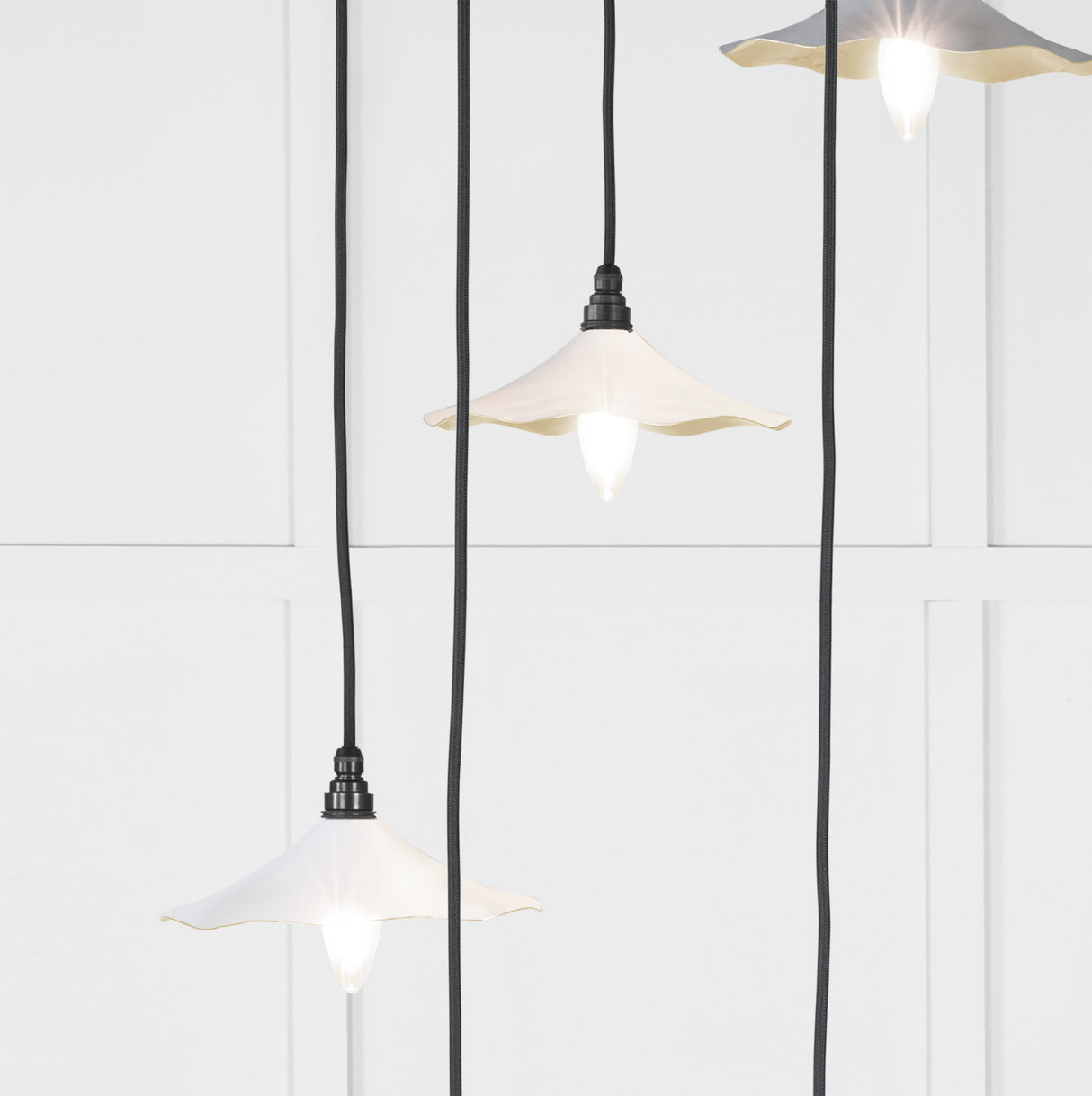 From The Anvil - Smooth Brass Flora Cluster Pendant in Flock | Sku. 49728SF | Trade Door Handles.