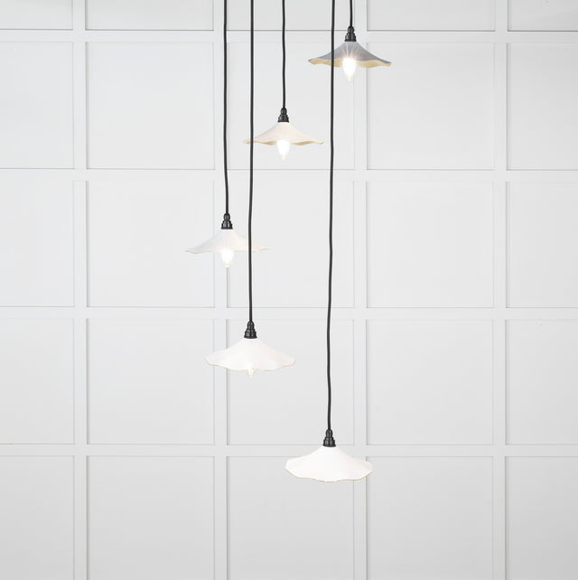 From The Anvil - Smooth Brass Flora Cluster Pendant in Flock | Sku. 49728SF | Trade Door Handles.