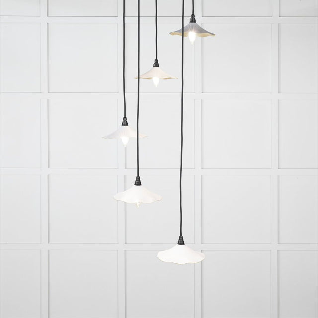 From The Anvil - Smooth Brass Flora Cluster Pendant in Flock | Sku. 49728SF | Trade Door Handles.