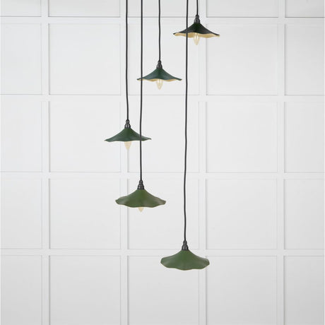 From The Anvil - Smooth Brass Flora Cluster Pendant in Heath | Sku. 49728SH | Trade Door Handles.