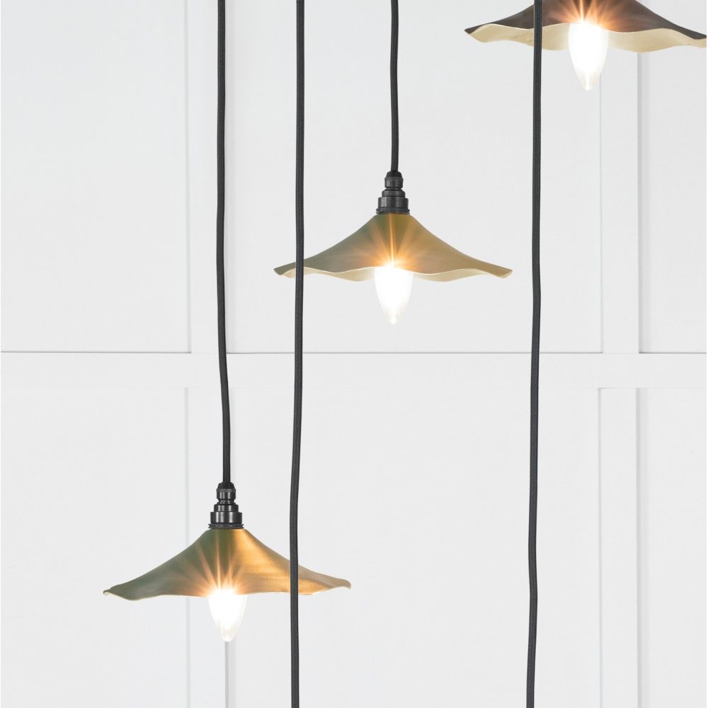 From The Anvil - Smooth Brass Flora Cluster Pendant in Heath | Sku. 49728SH | Trade Door Handles.