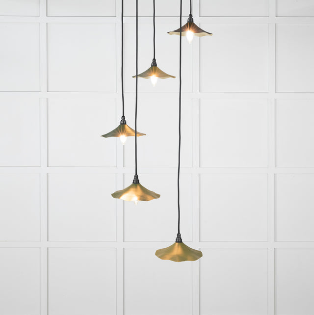 From The Anvil - Smooth Brass Flora Cluster Pendant in Heath | Sku. 49728SH | Trade Door Handles.