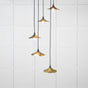 From The Anvil - Smooth Brass Flora Cluster Pendant in Heath | Sku. 49728SH | Trade Door Handles.