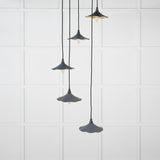 From The Anvil - Smooth Brass Flora Cluster Pendant in Slate | Sku. 49728SSL | Trade Door Handles.