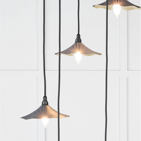 From The Anvil - Smooth Brass Flora Cluster Pendant in Slate | Sku. 49728SSL | Trade Door Handles.