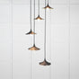 From The Anvil - Smooth Brass Flora Cluster Pendant in Soot | Sku. 49728SSO | Trade Door Handles.