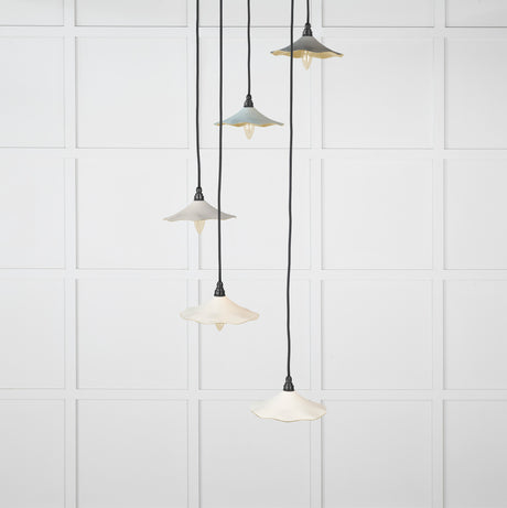 From The Anvil - Smooth Brass Flora Cluster Pendant in Teasel | Sku. 49728STE | Trade Door Handles.