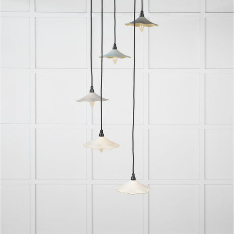 From The Anvil - Smooth Brass Flora Cluster Pendant in Teasel | Sku. 49728STE | Trade Door Handles.