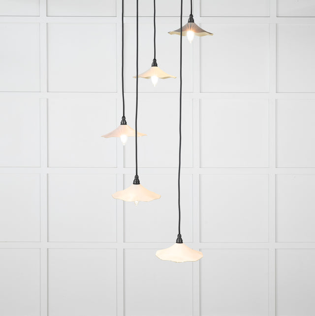 From The Anvil - Smooth Brass Flora Cluster Pendant in Teasel | Sku. 49728STE | Trade Door Handles.