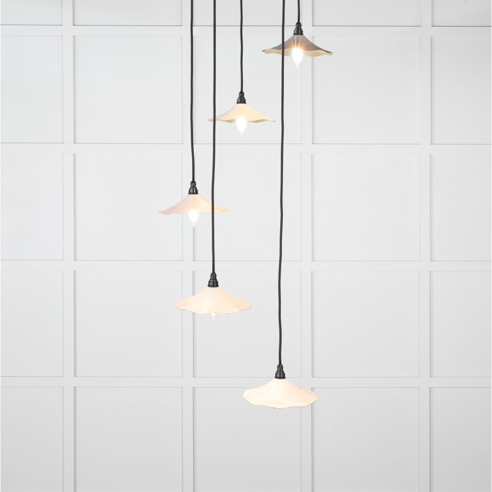 From The Anvil - Smooth Brass Flora Cluster Pendant in Teasel | Sku. 49728STE | Trade Door Handles.