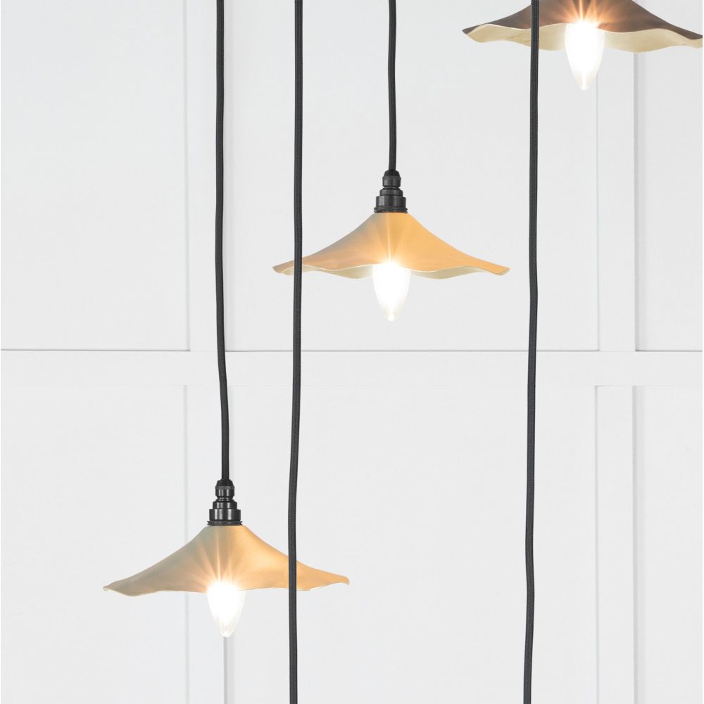 From The Anvil - Smooth Brass Flora Cluster Pendant in Tump | Sku. 49728STU | Trade Door Handles.