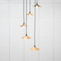 From The Anvil - Smooth Brass Flora Cluster Pendant in Tump | Sku. 49728STU | Trade Door Handles.