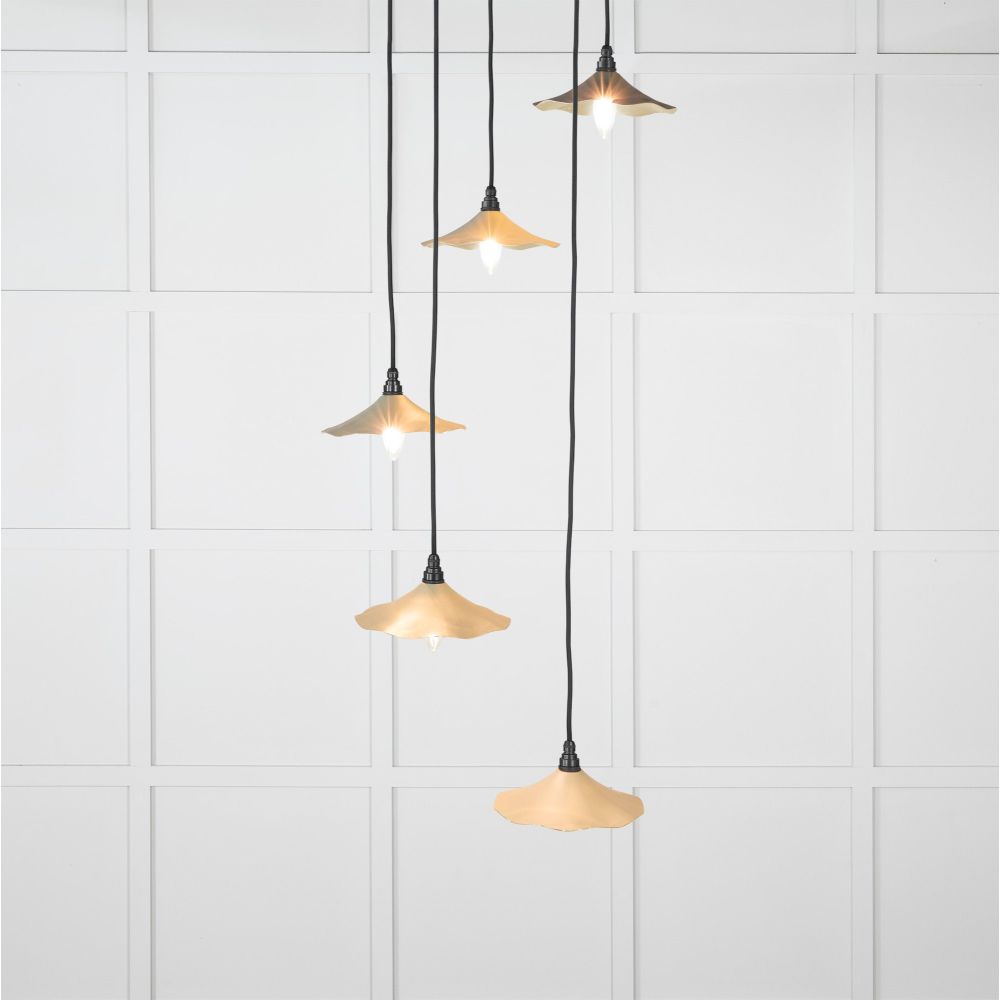 From The Anvil - Smooth Brass Flora Cluster Pendant in Tump | Sku. 49728STU | Trade Door Handles.