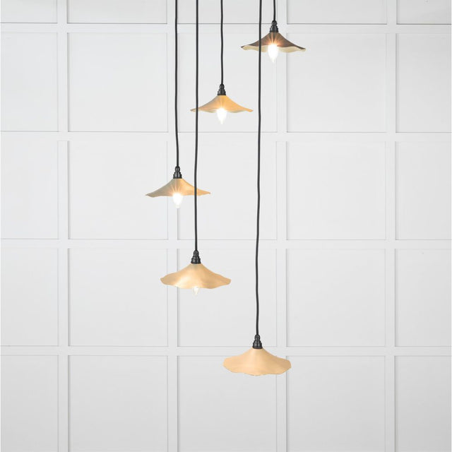 From The Anvil - Smooth Brass Flora Cluster Pendant in Tump | Sku. 49728STU | Trade Door Handles.
