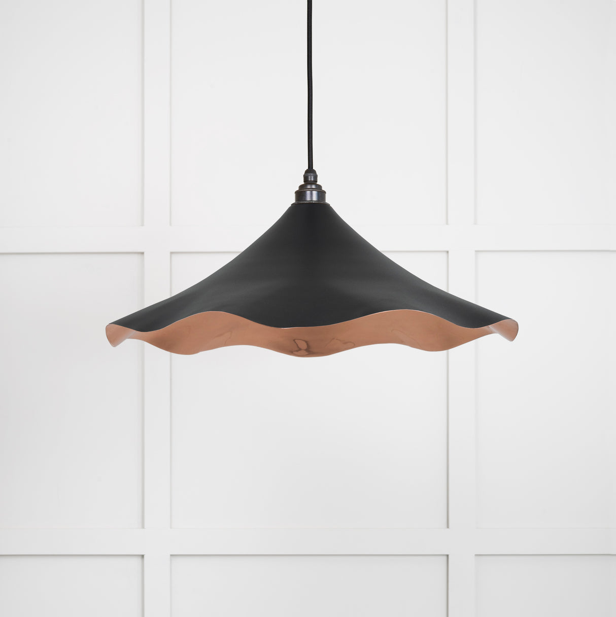 From The Anvil - Smooth Copper Flora Pendant in Elan Black | Sku. 49729SEB | Trade Door Handles.