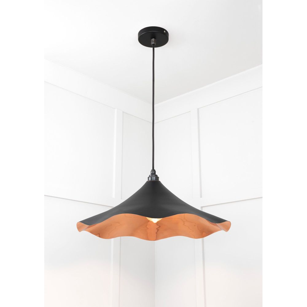 From The Anvil - Smooth Copper Flora Pendant in Elan Black | Sku. 49729SEB | Trade Door Handles.